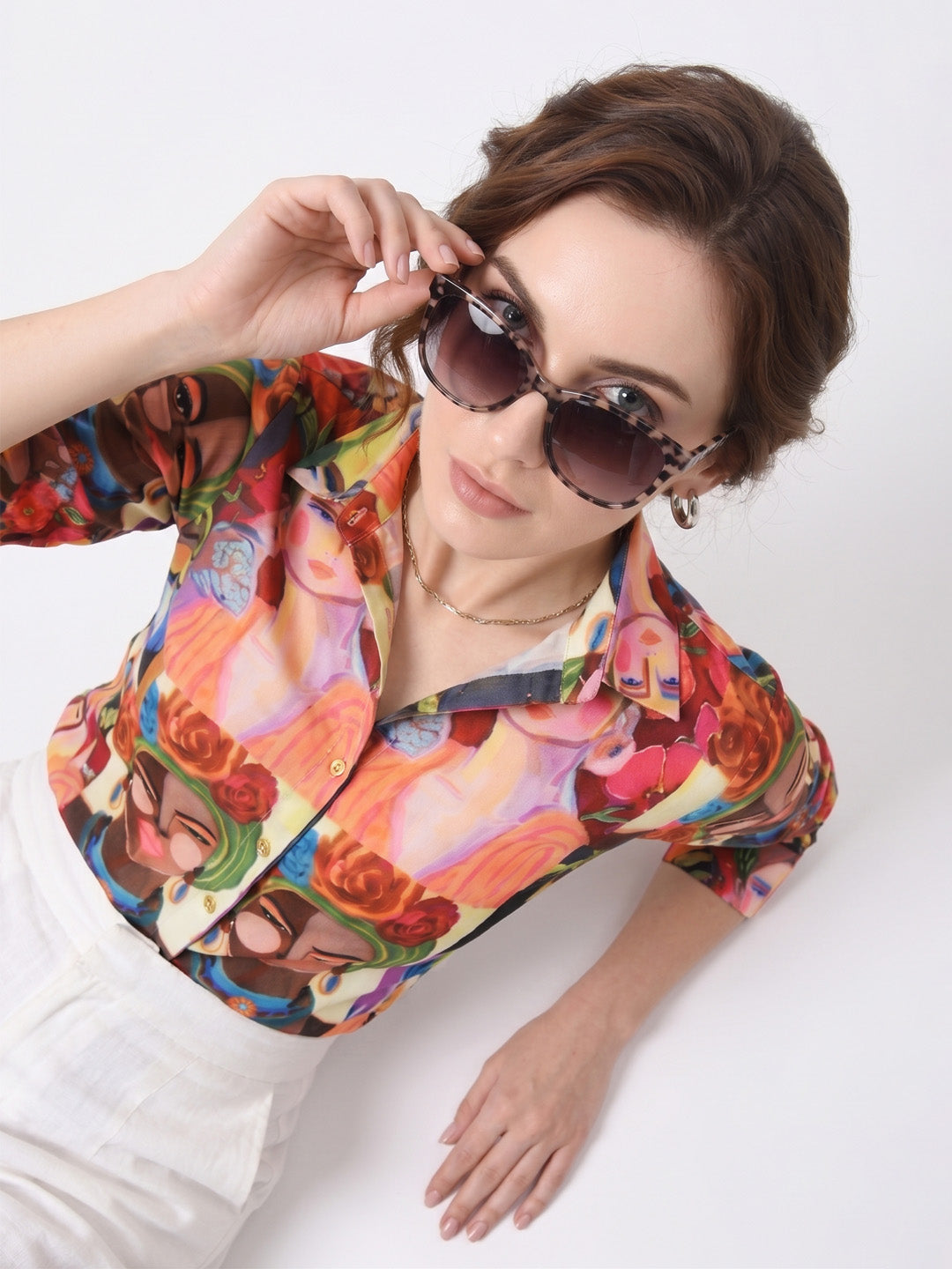 Women Multi Color Classic Boxy Printed Casual Shirt