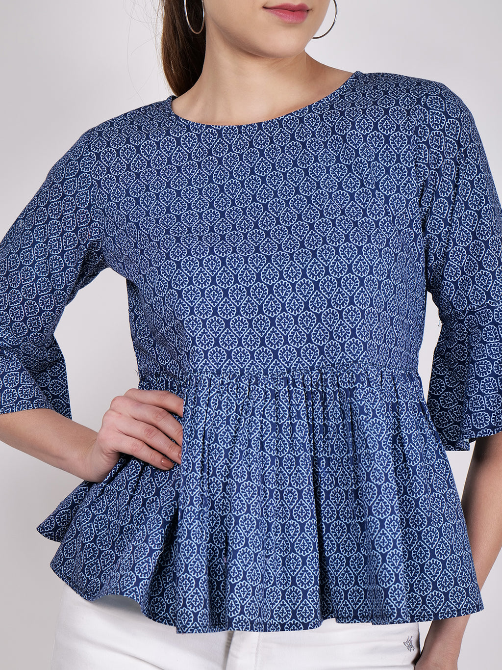 Women Ethnic Motifs Printed Peplum Top