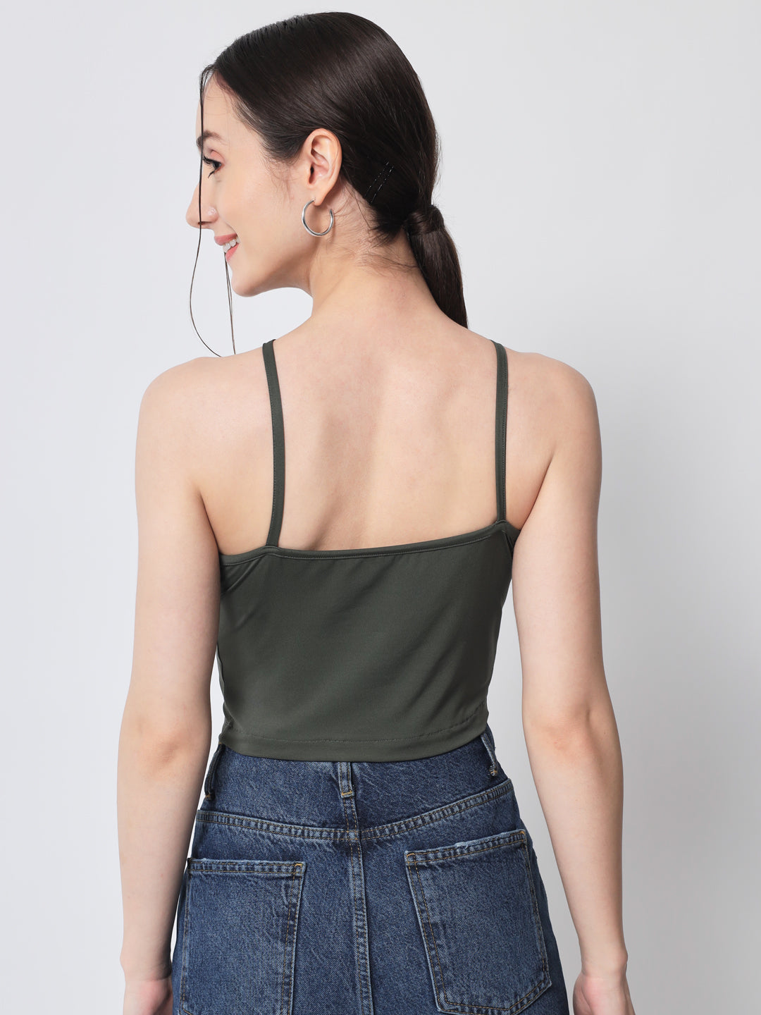 Olive Halter Neck Top