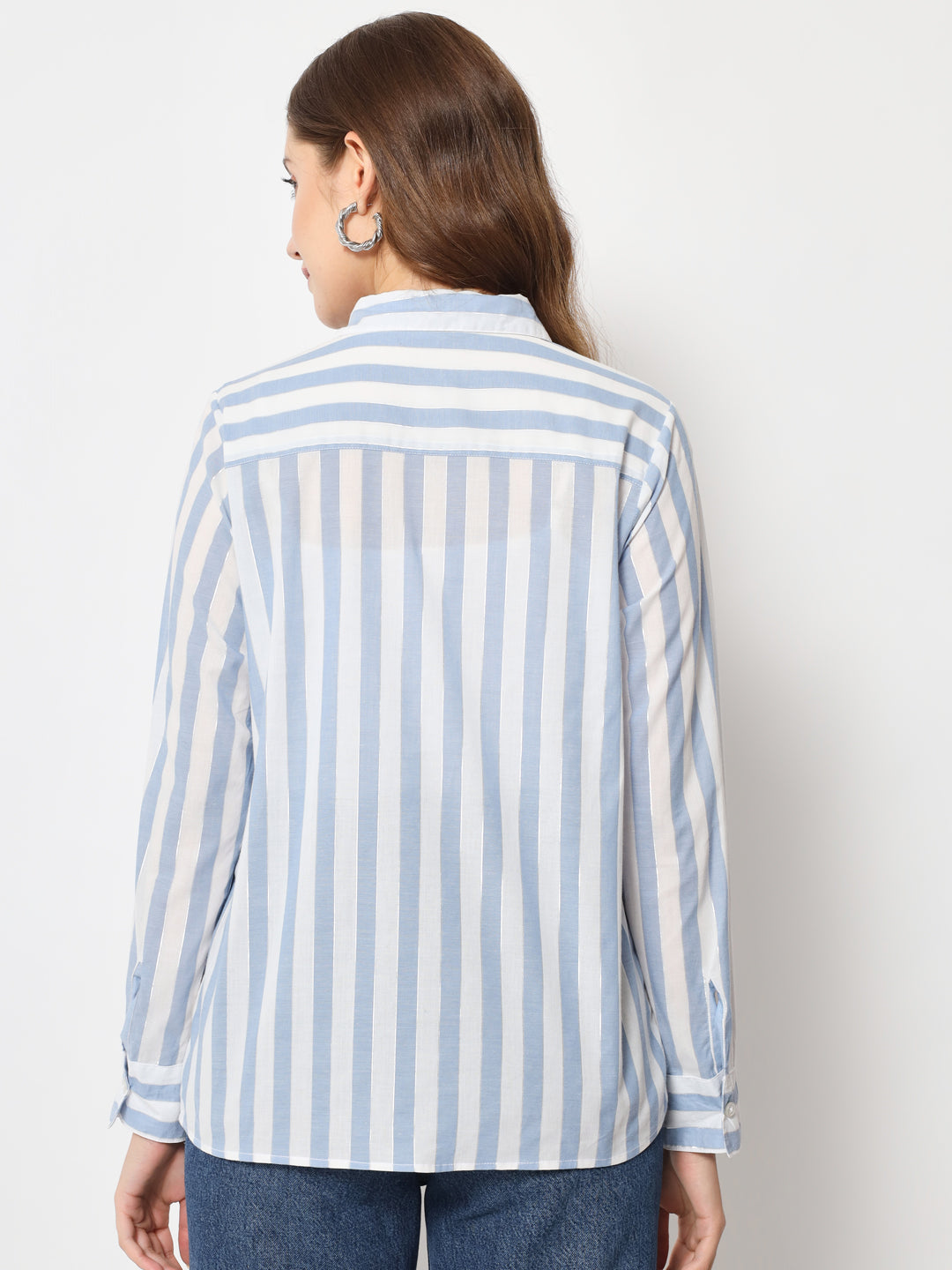 Classic Regular Fit Striped Cotton Casual Shirt