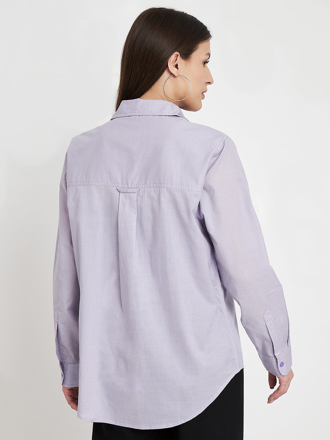 Women Classic Pure Cotton Lavender Formal Shirt