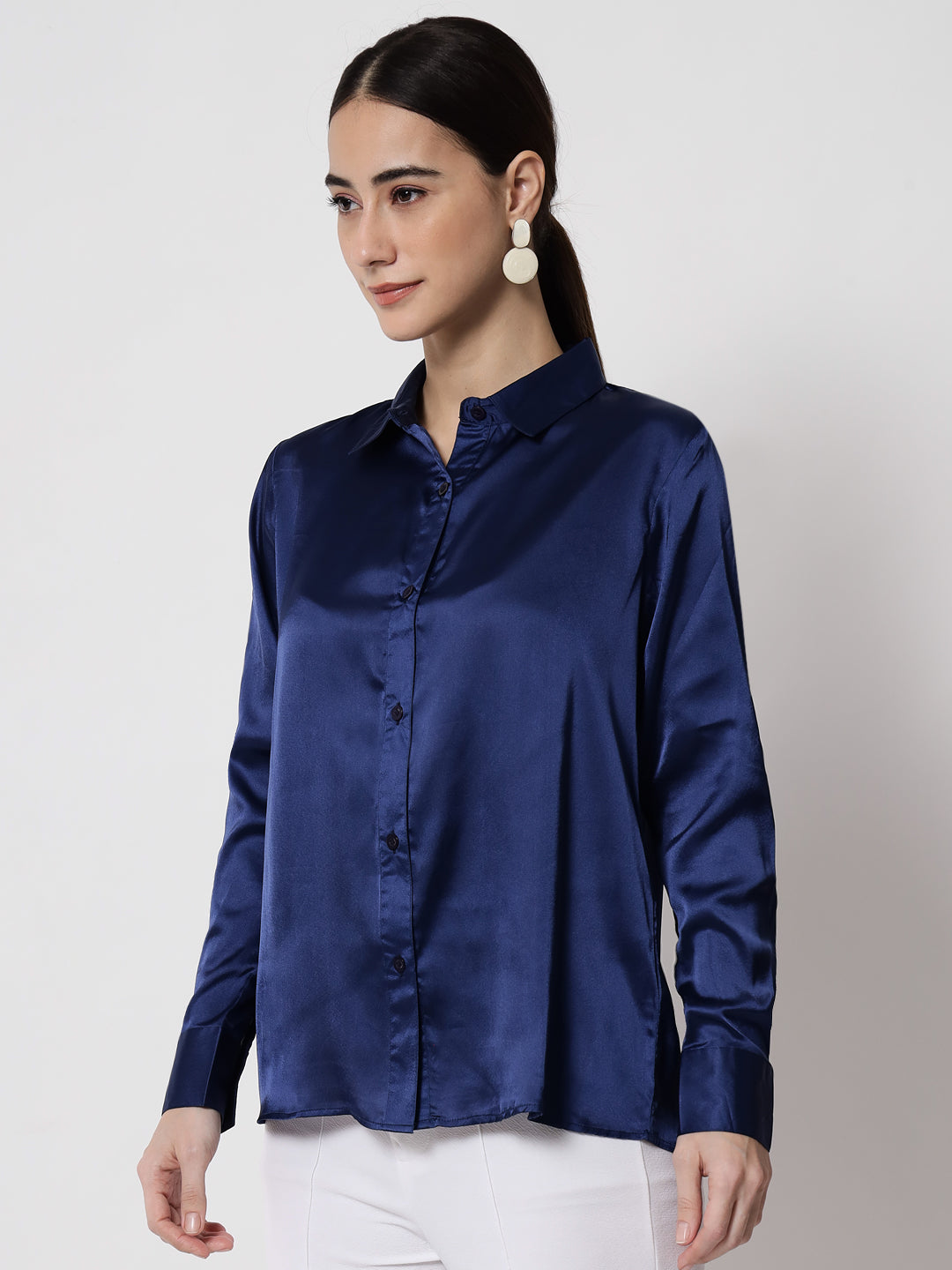 Women Blue Relaxed Formal Shir