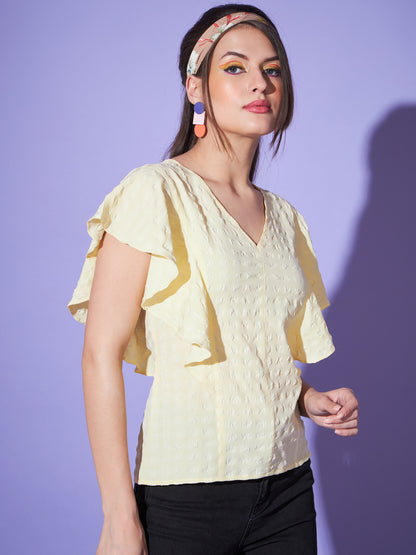 Women's yellow checked top