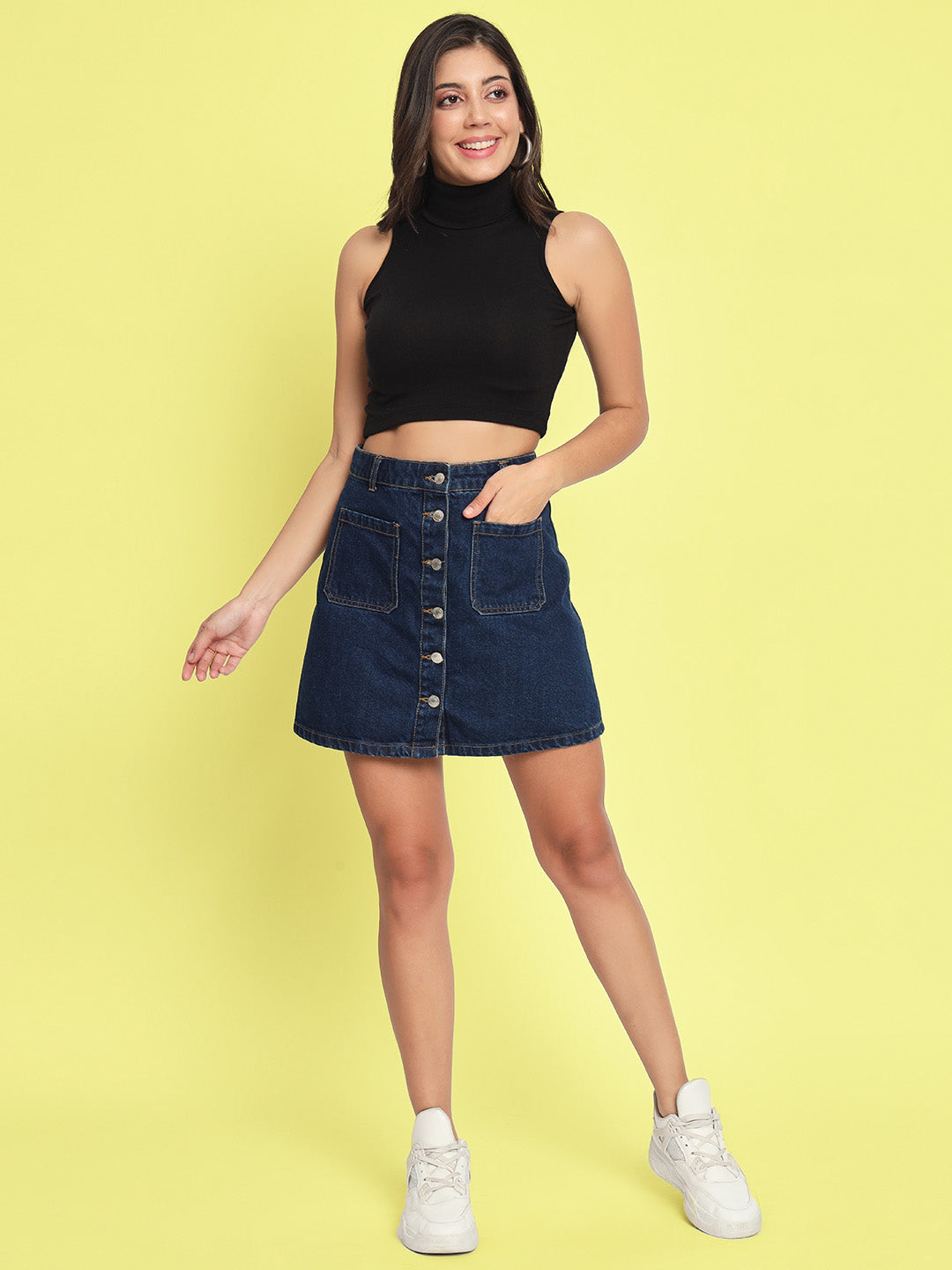 High Neck Sleeveless Crop Top