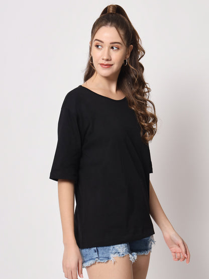 Round Neck Drop Shoulder Cotton T-shirt