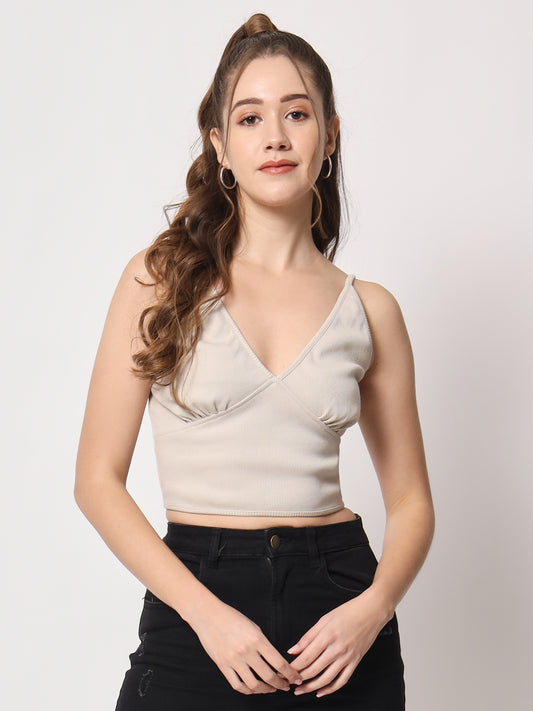 Shoulder Strap Cotton Crop Top