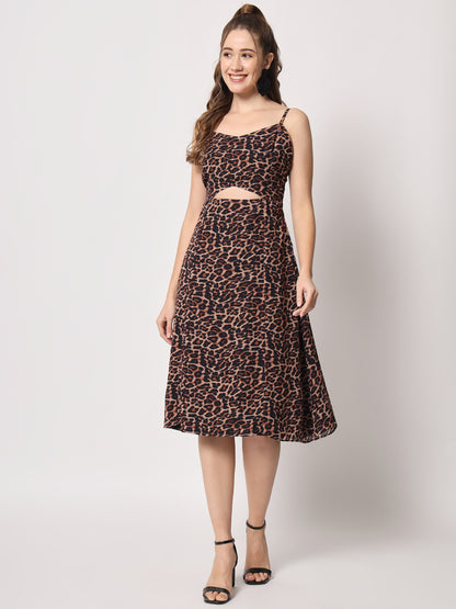 Animal printed dress for women's