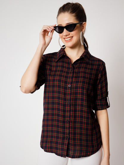 Classic Slim Fit Tartan Checked Cotton Casual Shirt