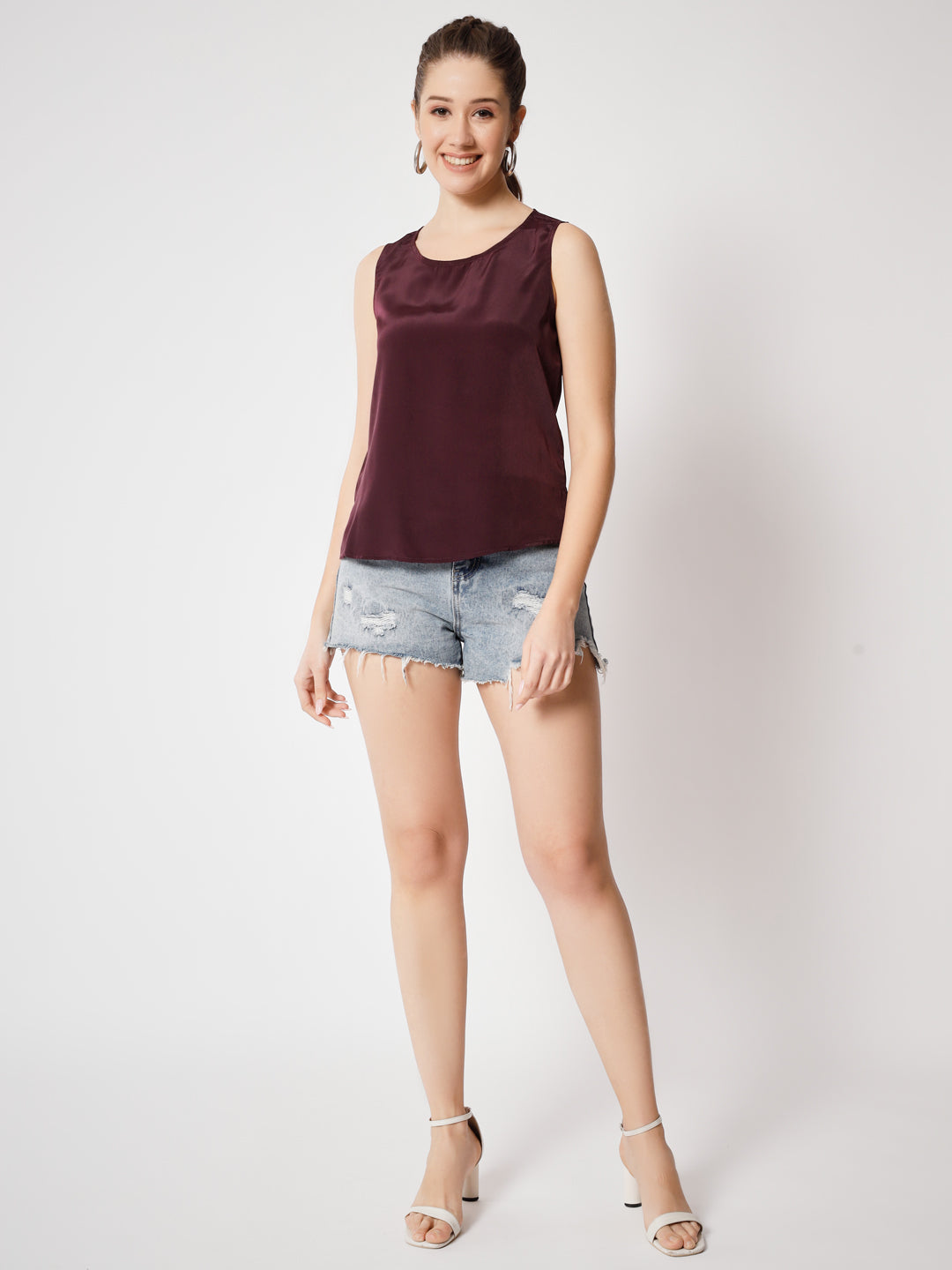 Sleeveless Crepe Top