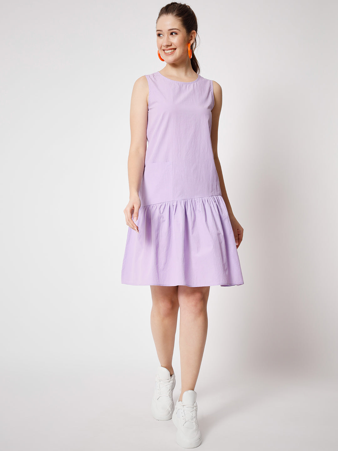 Sleeveless Drop-Waist Dress