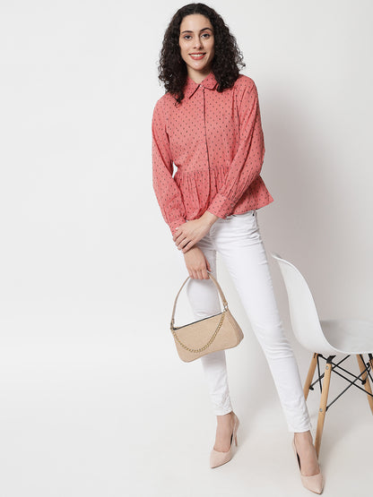 Crepe Shirt Style Top