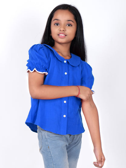 Girls Cotton Shirt Style Top