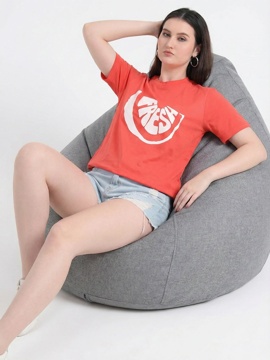 Women Printed Slim Fit Cotton T-shirt