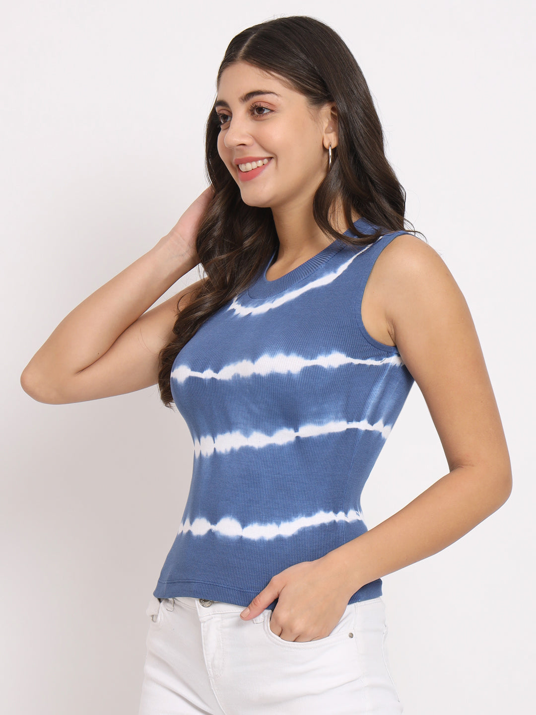 Women's Tie & Dye Modal Blue Top