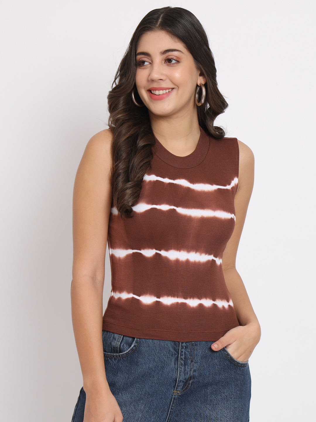 Women's Tie & Dye Modal Brown Top