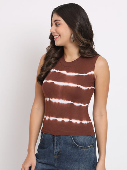 Women's Tie & Dye Modal Brown Top