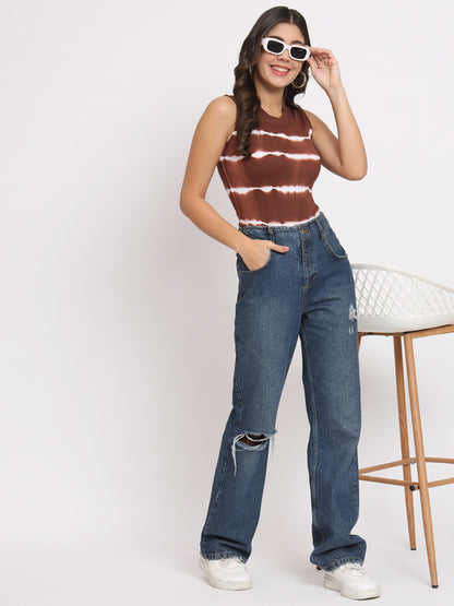 Women's Tie & Dye Modal Brown Top