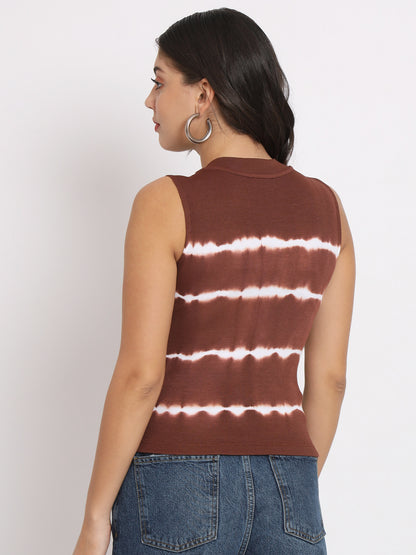 Women's Tie & Dye Modal Brown Top