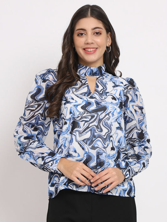 Women's Printed Long Sleeves Regular Top