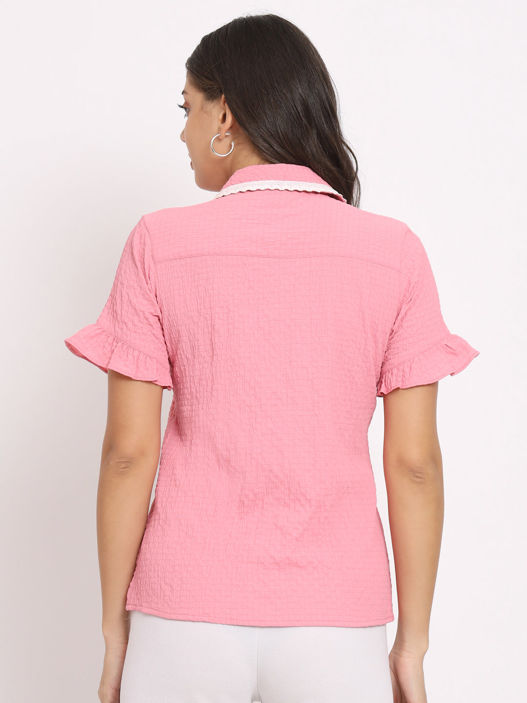 Women's Pink Shirt Style Top