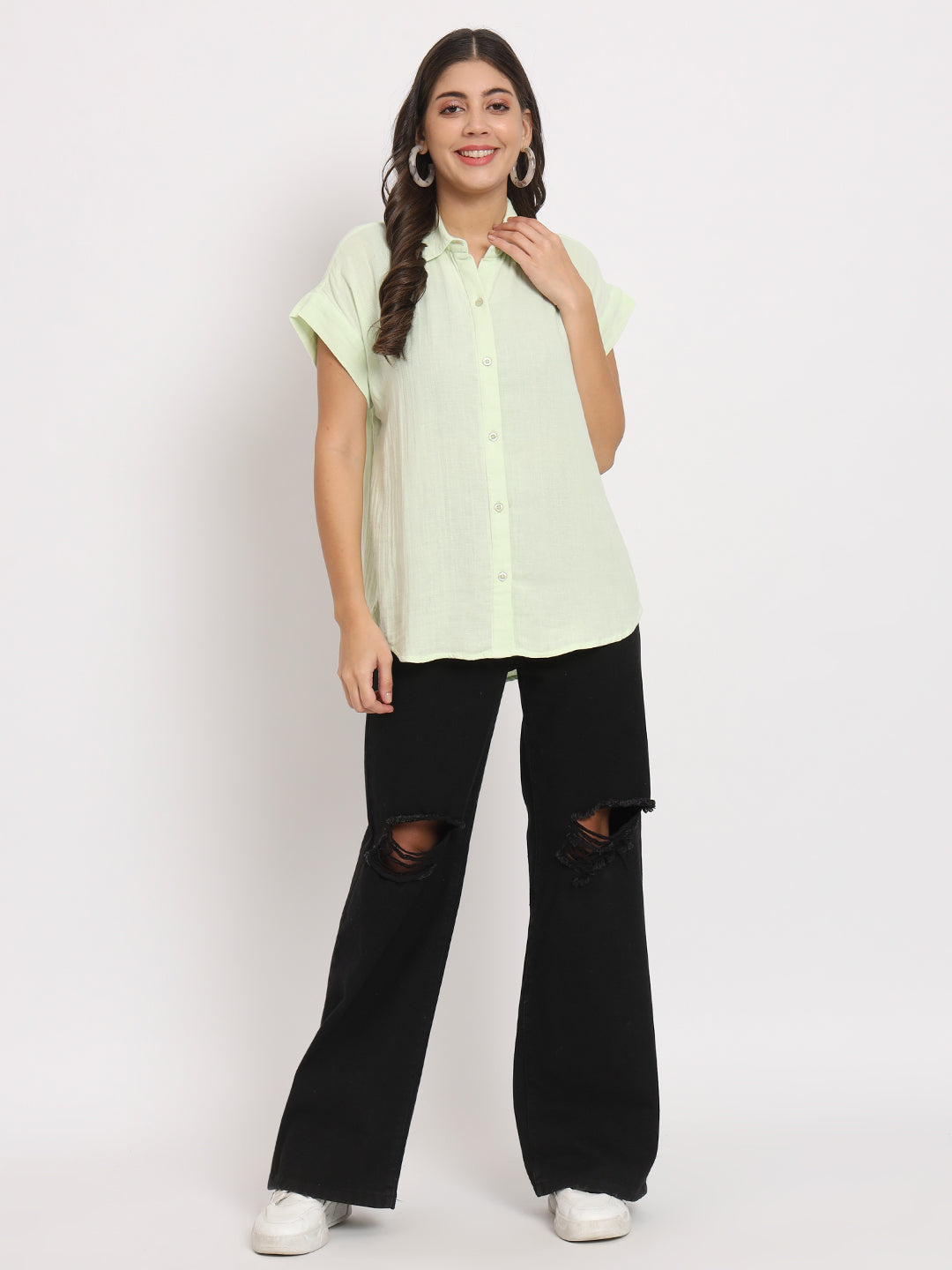 Women's Cotton Lime Casual Shirt