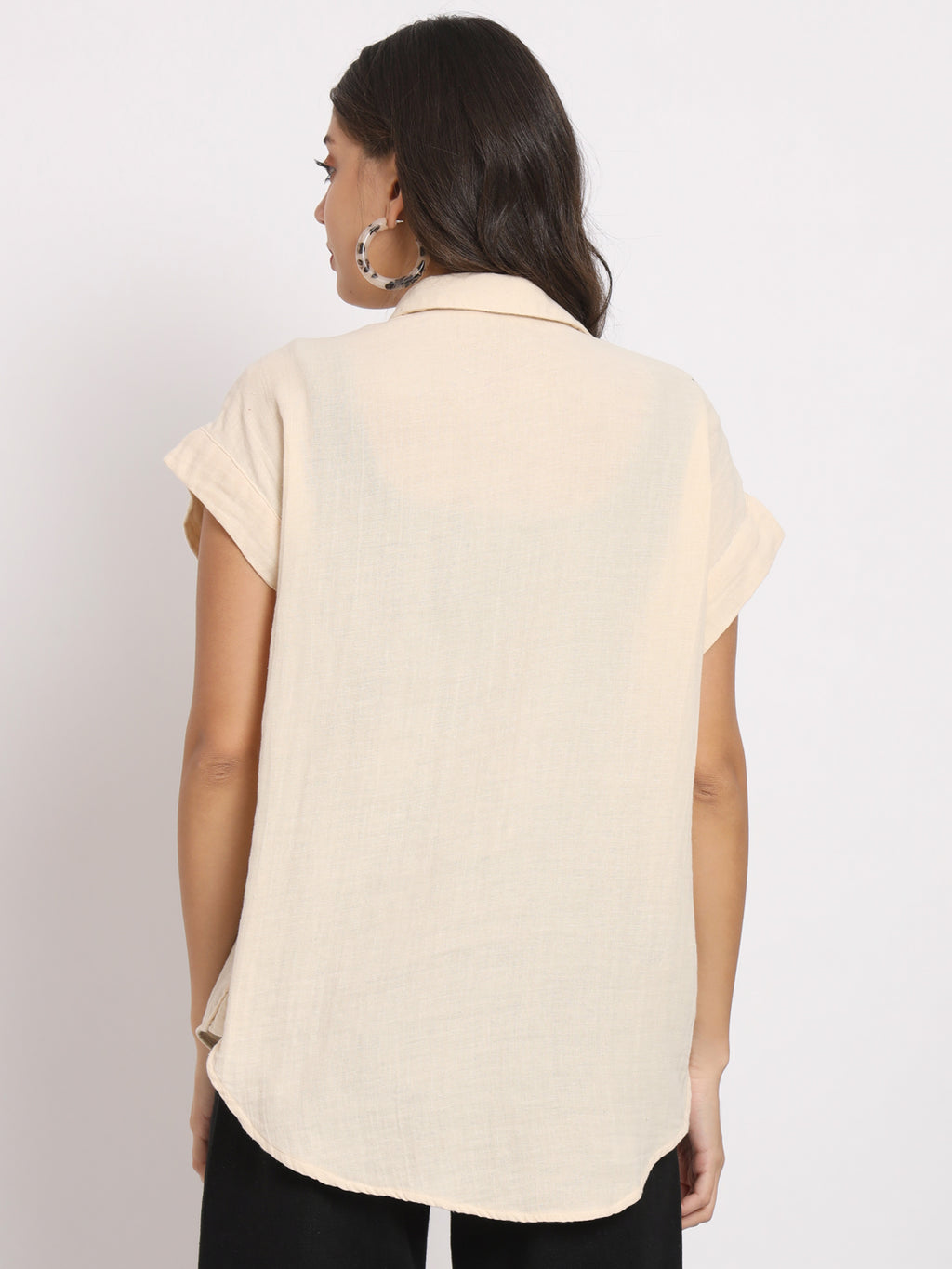 Women's Cotton Cream Casual Shirt