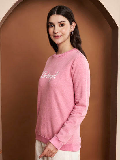 Women Pink Sweatshirt