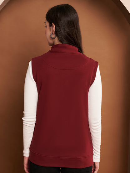 Women Mock Collar Solid Cotton Casual Bomber Jacket