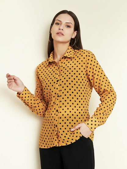 Women Classic Polka Dot Printed Printed Shirt side view