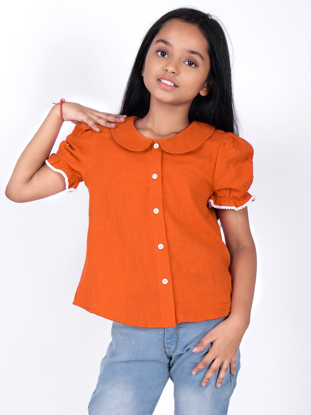 Girls Cotton Shirt Style Top