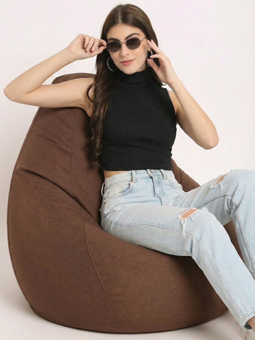 Black high neck crop top for everyday wear