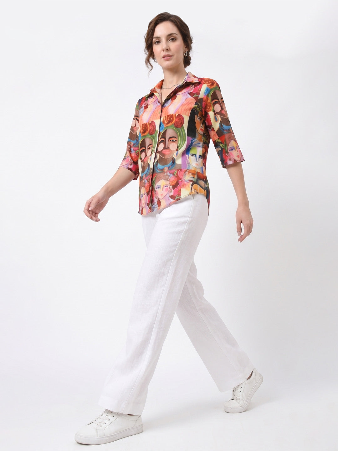 Women Multi Color Classic Boxy Printed Casual Shirt
