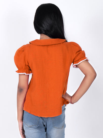 Girls Cotton Shirt Style Top