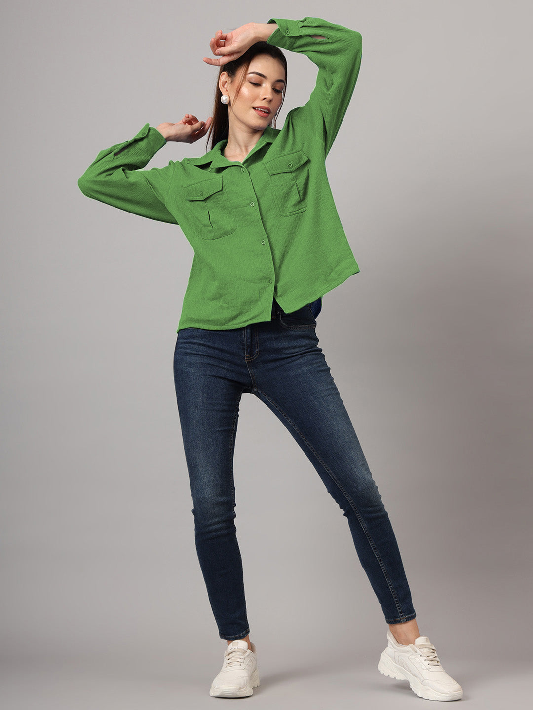 Classic Cotton Spread Collar Oversized Casual Shirt