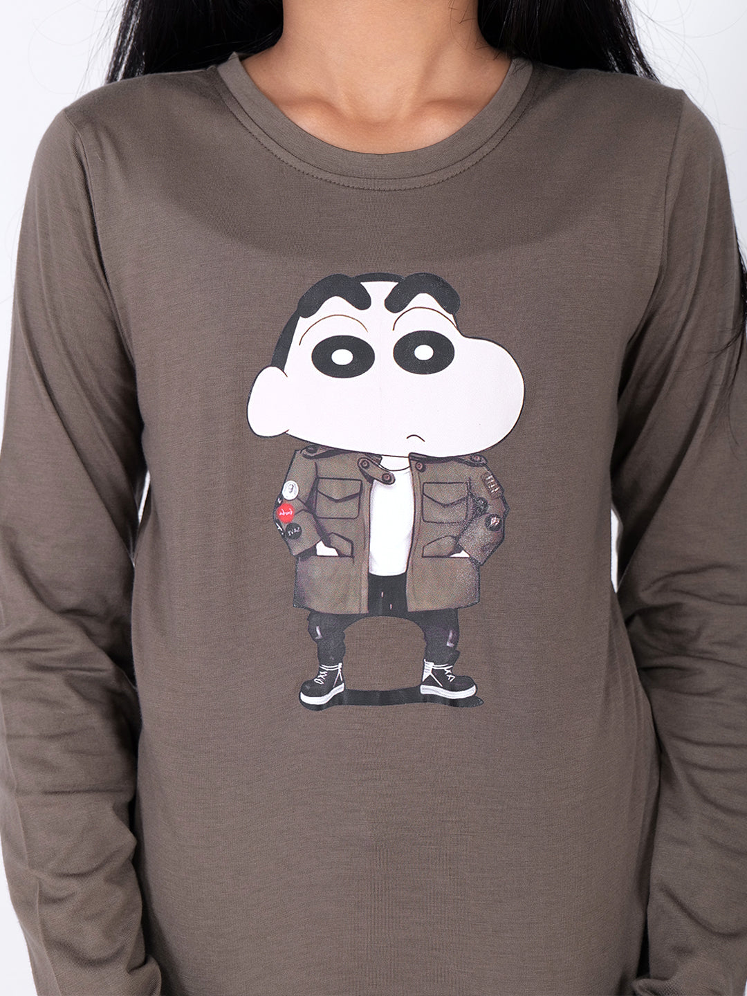 Shinchan Printed Round Neck Cotton T-shirt