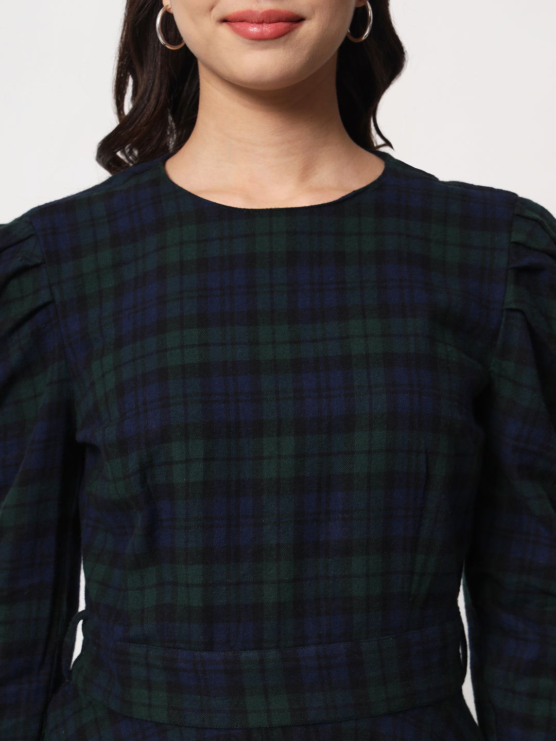 Women Blue Checked Top