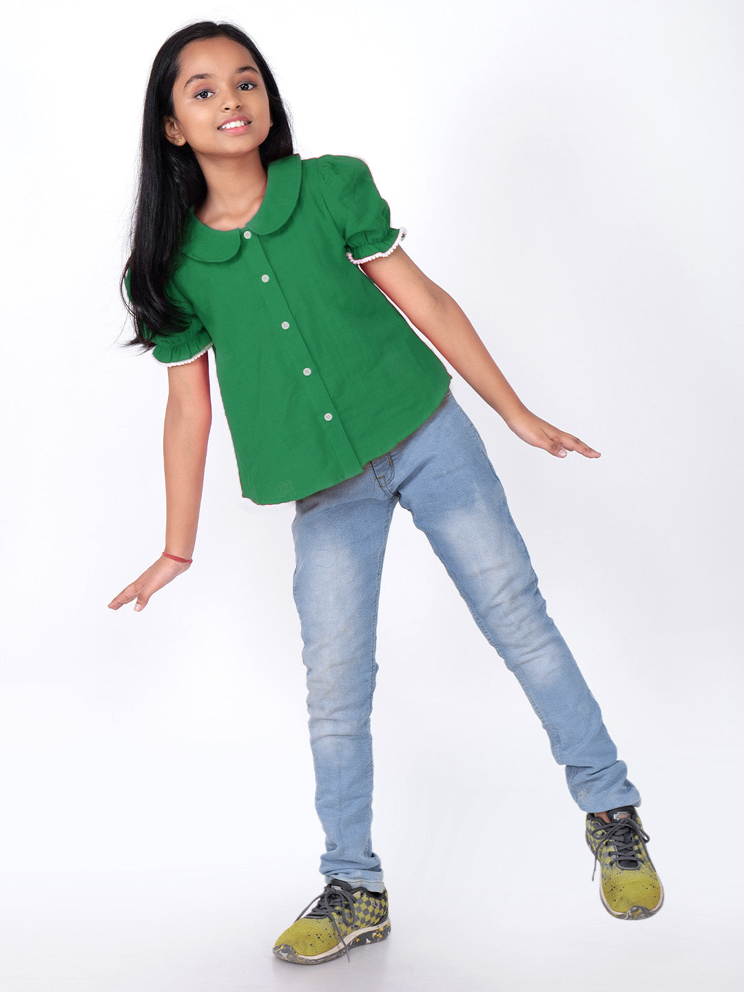 Girls Cotton Shirt Style Top