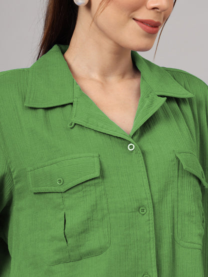 Classic Cotton Spread Collar Oversized Casual Shirt