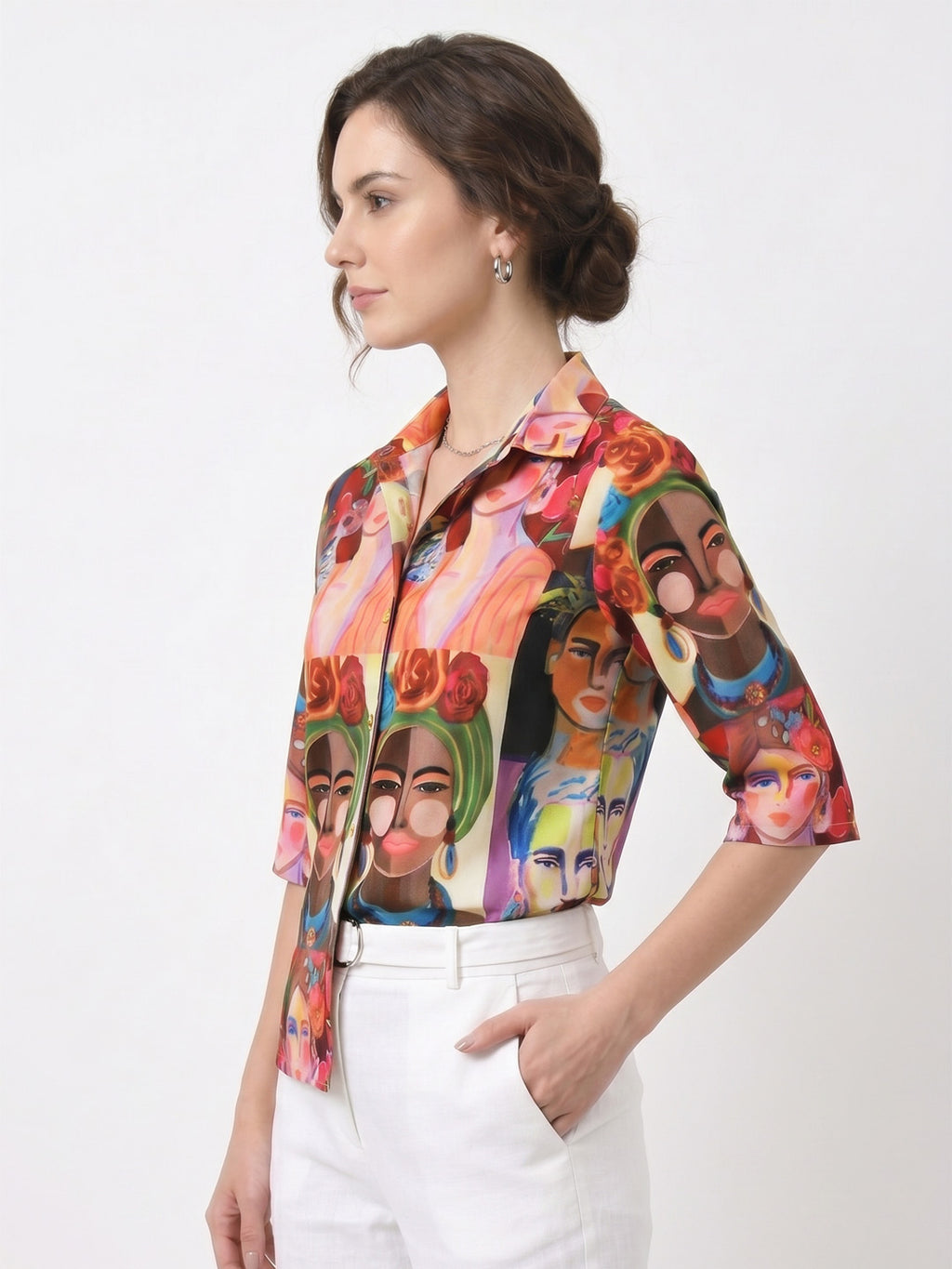 Women Multi Color Classic Boxy Printed Casual Shirt