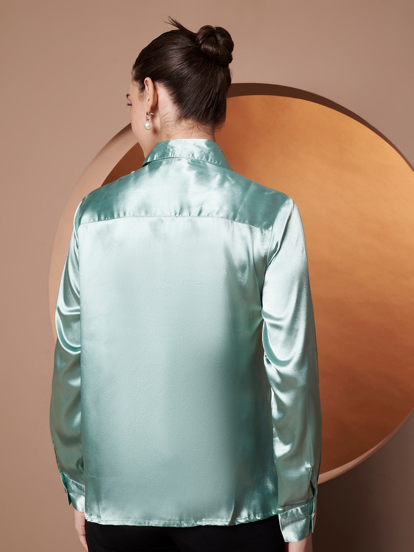 Women Blue Classic Slim Fit Casual Shirt