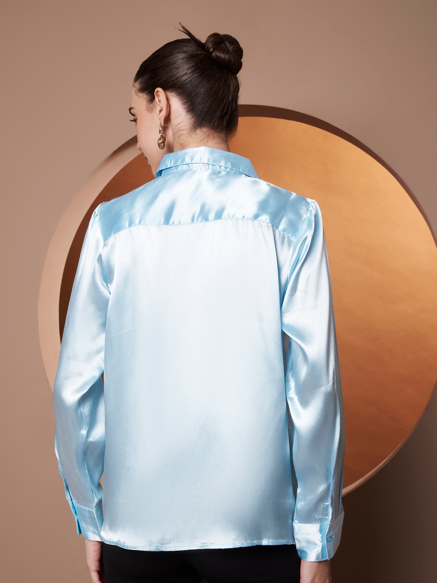 Women Blue Classic Slim Fit Casual Shirt