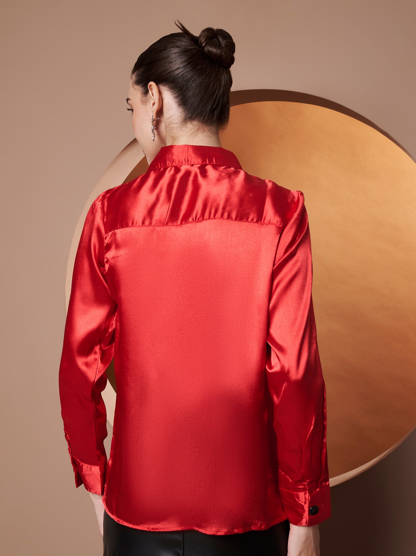 Women Red Classic Slim Fit Casual Shirt