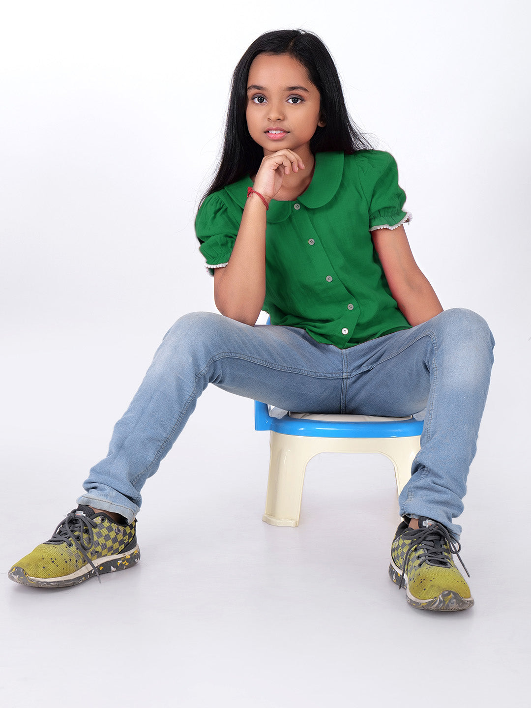 Girls Cotton Shirt Style Top