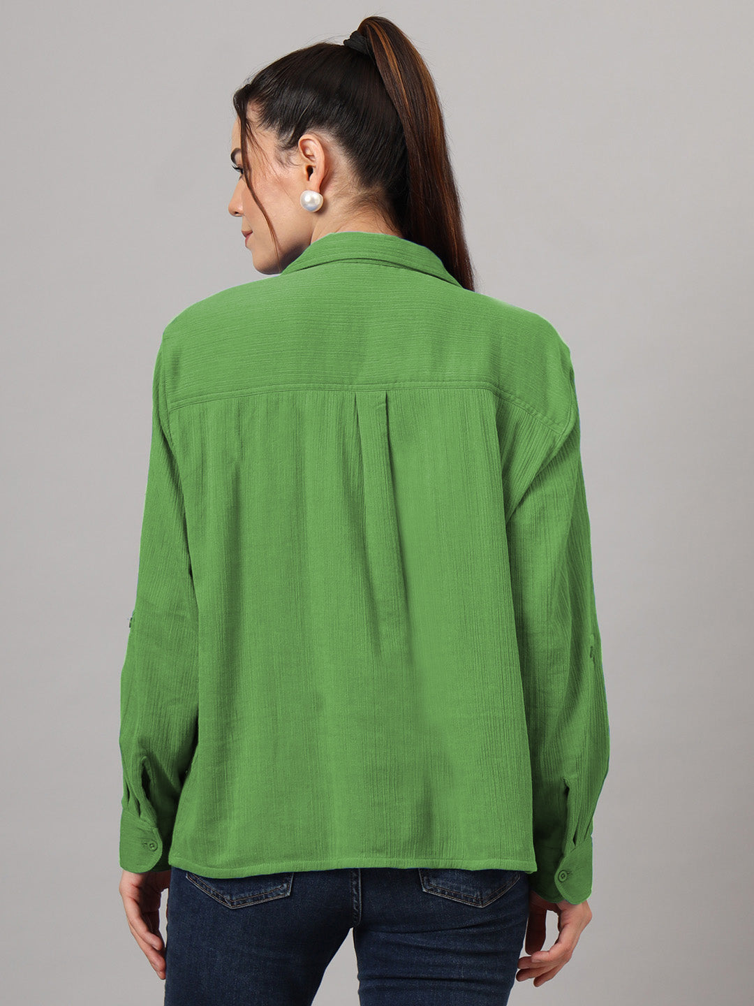 Classic Cotton Spread Collar Oversized Casual Shirt