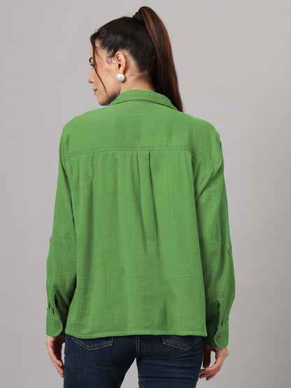 Classic Cotton Spread Collar Oversized Casual Shirt