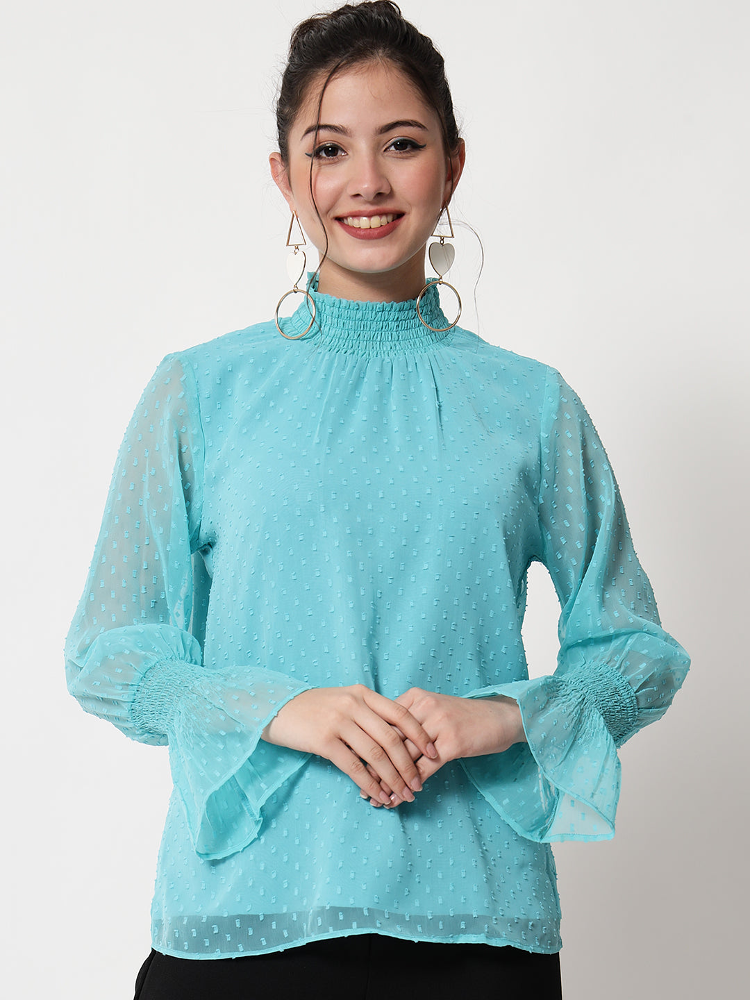 Bell Sleeve Georgette Top