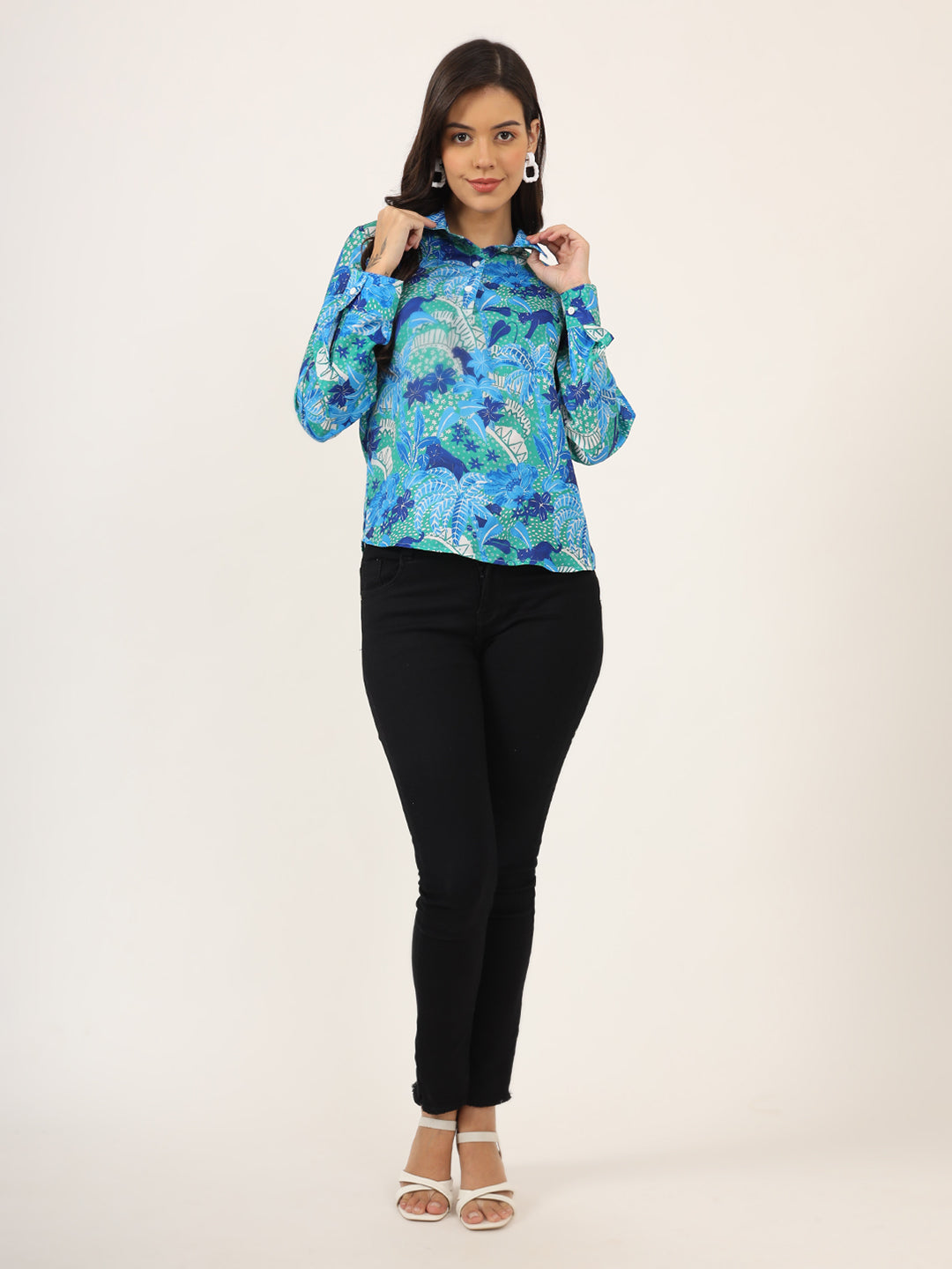 Floral Printed Satin Top