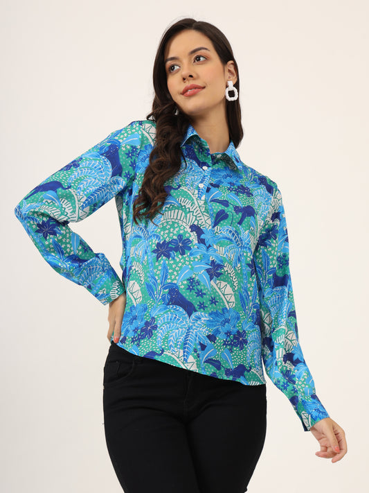 Floral Printed Satin Top