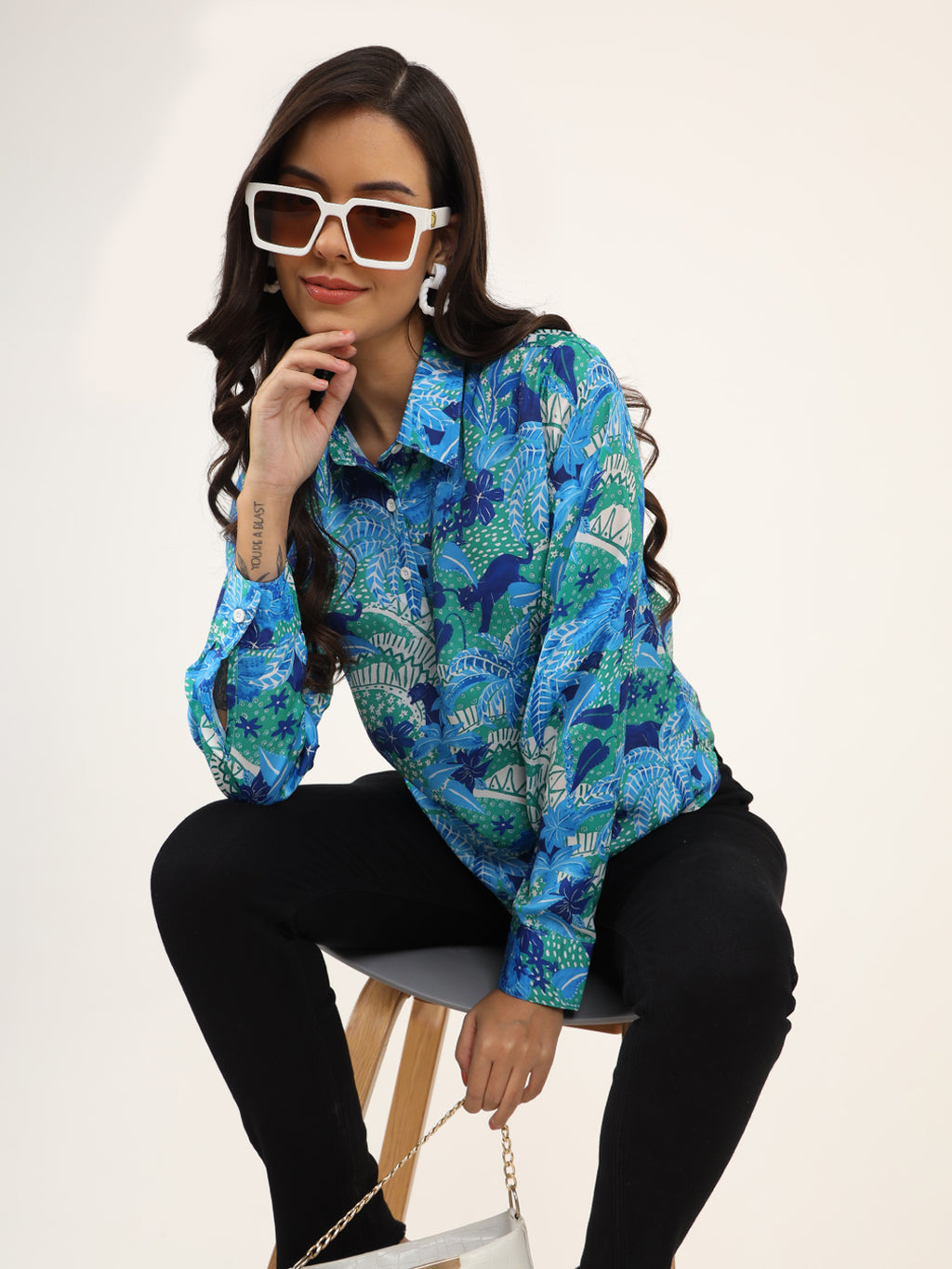 Floral Printed Satin Top