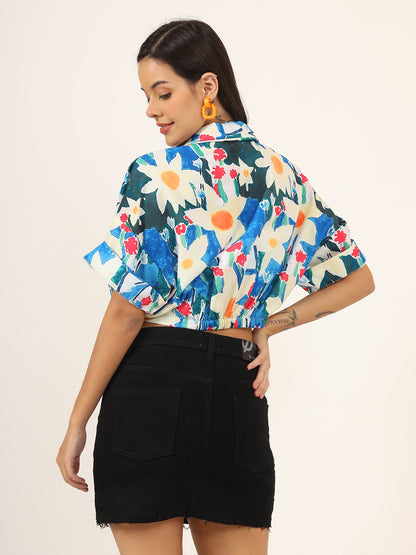 Women Classic Floral Opaque Printed Casual Shirt